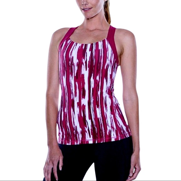 Lucy Power Cross Strap Sport Bra Tank Purple Print - Picture 7 of 16